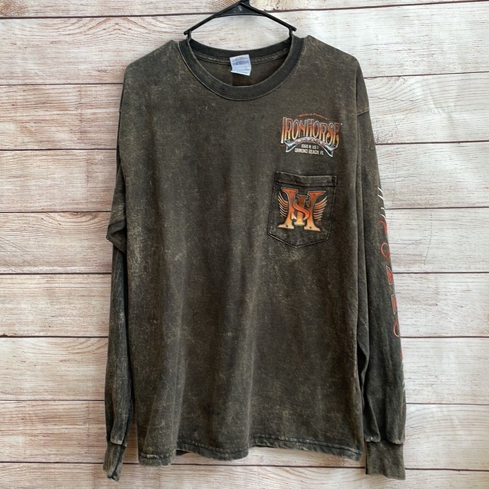 IRONHORSE SALOON 2011 BIKE WEEK‎ GRAPHIC TSHIRT IN BROWN
